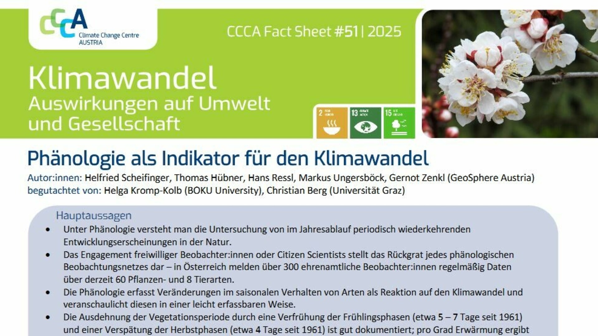 Phänologie als Indikator für den Klimawandel